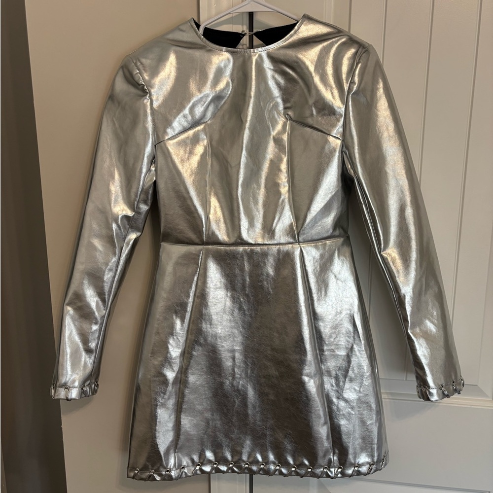 Amy Lynn metallic faux-leather mini dress - Picture 8 of 10